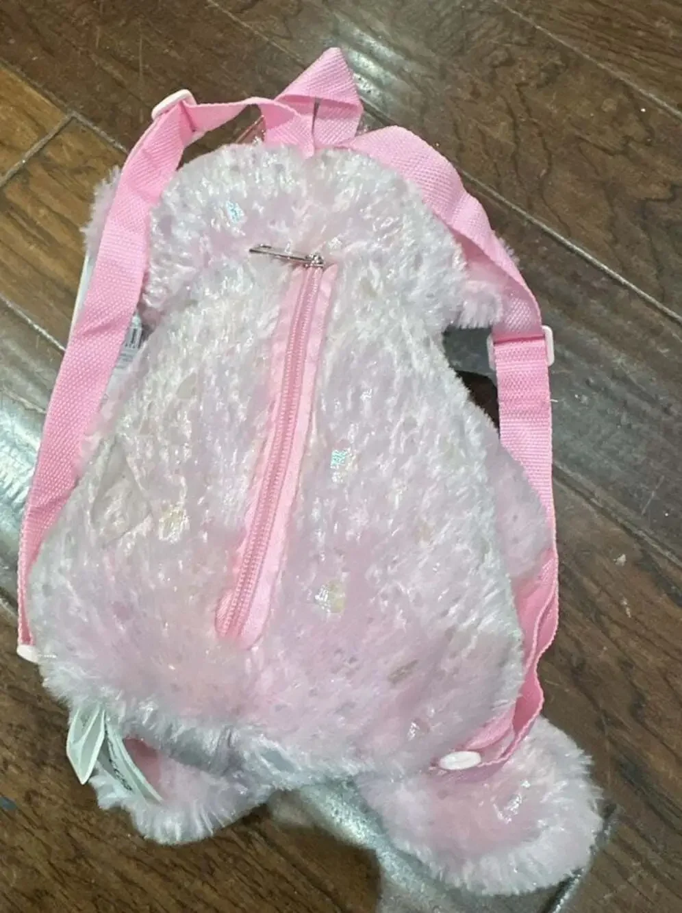 Carried Away by Stepping Stones Pink Sparkly Teddy Bear Plush Backpack